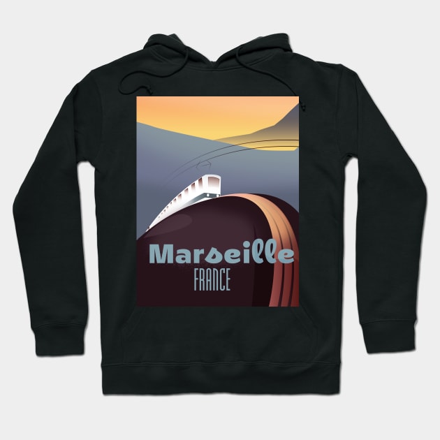 Marseille France Train poster Hoodie by nickemporium1